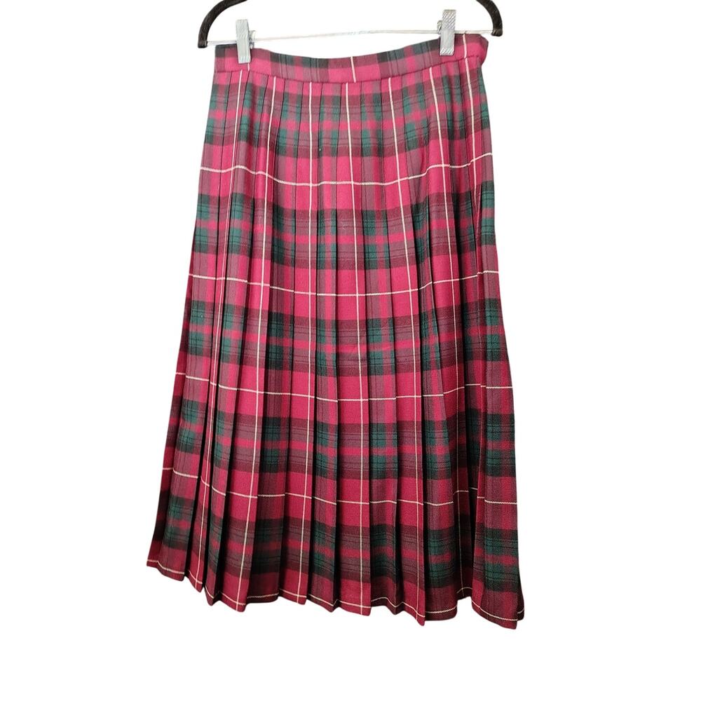 Woodward Tartan Pleated Wool Skirt Collegiate Women's 12